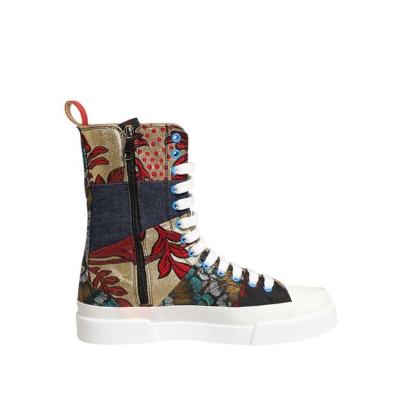 Dolce & Gabbana Multicolor Patchwork High Top Sneakers Women's Shoes (Pre-Owned) - Picture 1 of 5